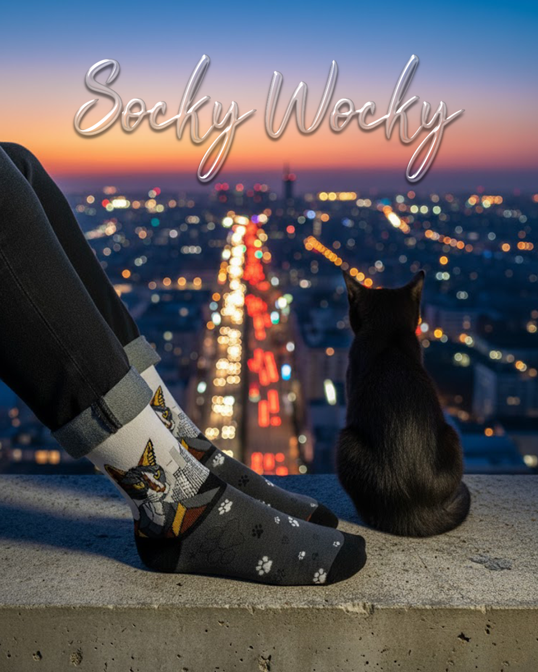 City Cat Socks Urban Animal Edition